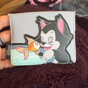 Disney Gray Card Holder with Figaro and Orange Cleo
